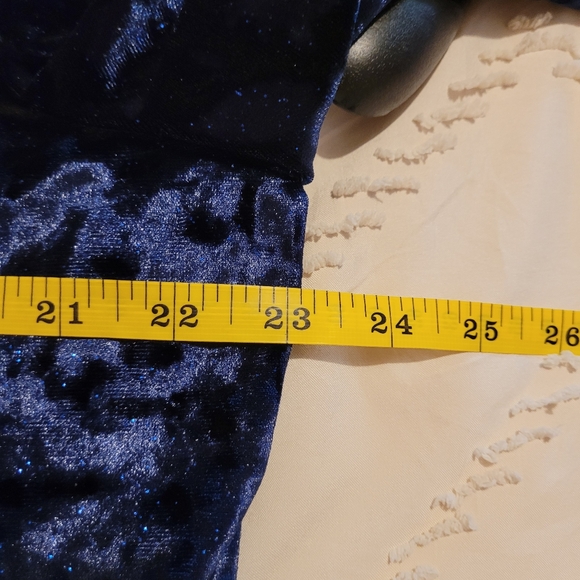 Snap Womens 2X Velvet Aqua Sparkle Mini Dress - Picture 9 of 11